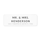 Modern Mr & Mrs. | Minimale stijl | Retouradres Etiket (Voorkant)