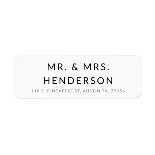 Modern Mr & Mrs. | Minimale stijl | Retouradres Etiket (Voorkant)