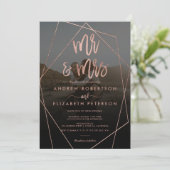Modern Mr. Mrs. script terrarium foto bruiloft Uit Kaart (Staand voorkant)