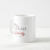 Modern Mrs. altijd Juist Valentijnsdag Hart Koffiemok (Voorkant links)