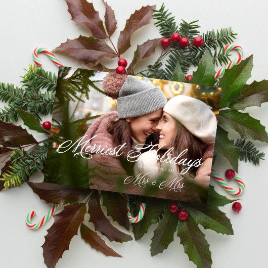 Modern Mrs & Mrs Gelukkig Kerstmis Save The Date