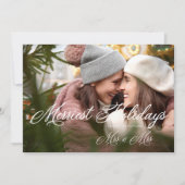 Modern Mrs & Mrs Gelukkig Kerstmis Save The Date (Voorkant)