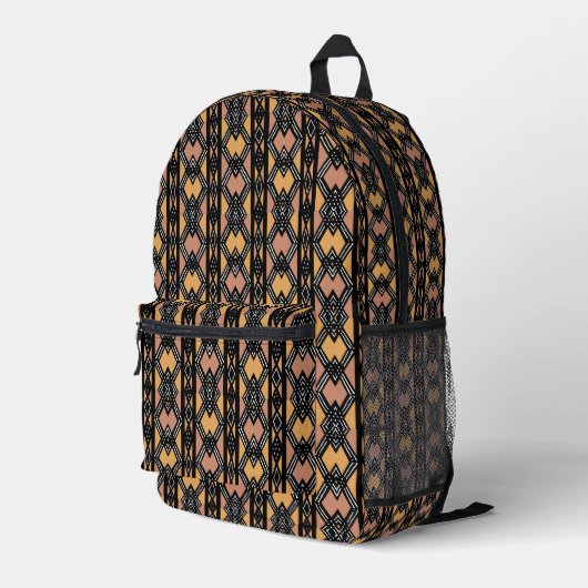 Modern Mudcloth Bogolan Print Cut Sew Bag Bedrukte Rugzak (Achterkant Hoek Rechts)