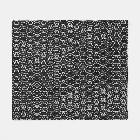 Modern Mudcloth Fleece Blanket, 50 x 60 inch Deken (Voorkant (Horizontaal))