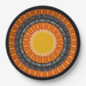 Modern Mudcloth Kente Print Paper Plate Papieren Bordje (Voorkant)