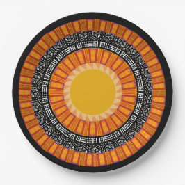 Modern Mudcloth Kente Print Paper Plate Papieren Bordje