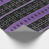 Modern Mudcloth zwart en Paarse Cadeaupapier (Hoek)