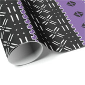 Modern Mudcloth zwart en Paarse Cadeaupapier (Rol Hoek)
