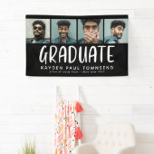 Modern Multi 4 Photo Collage AFSTUDEREN zwart Spandoek (Insitu)