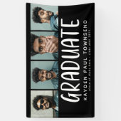 Modern Multi 4 Photo Collage AFSTUDEREN zwart Spandoek (Verticaal)