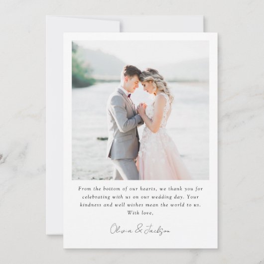 Modern Multi Afbeelding Hearts Wedding Bedankkaart (Achterkant)