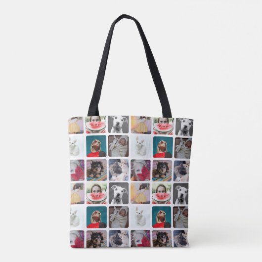 Modern multi-fotopatroon tote bag (Achterkant)
