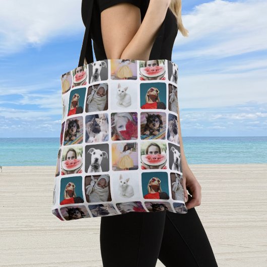 Modern multi-fotopatroon tote bag