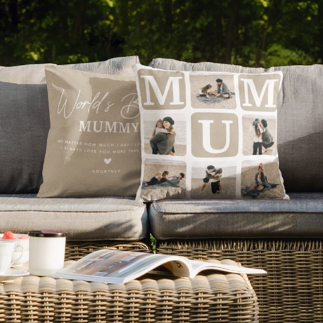 Modern Multi Fotorooster Schattige MUM Cadeau Kussen (Creator heeft geüpload)