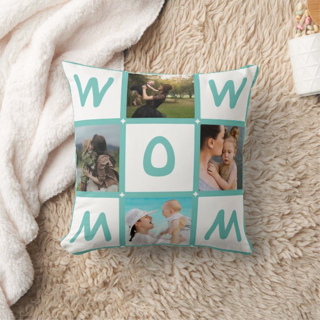 Modern Multi Fotorooster Schattige WOW MOM Gift Kussen (Deken)