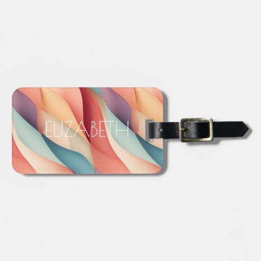 Modern multi-kleurenpatroon 2 bagagelabel (Voorkant horizontaal)