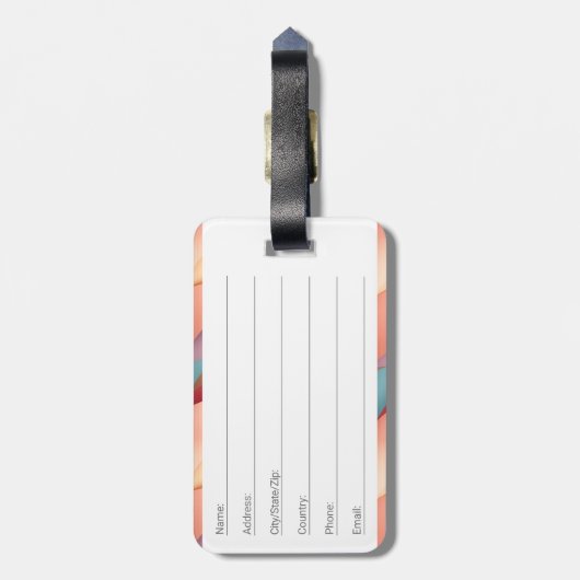 Modern multi-kleurenpatroon 2 bagagelabel (Achterkant verticaal)