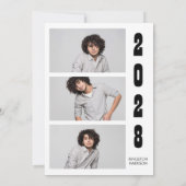 Modern Multi Photo Boy Graduation Invitation Kaart (Achterkant)