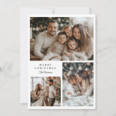 Modern Multi Photo Christmas Card | Elegant Family Feestdagenkaart (Voorkant)