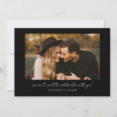 Modern Multi Photo Couple's Signature Black Save The Date (Achterkant)