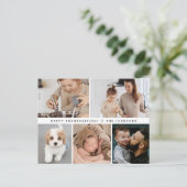 Modern Multi Photo Custom family fall Thanksgiving Feestdagenkaart (Staand voorkant)