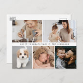 Modern Multi Photo Custom family fall Thanksgiving Feestdagenkaart (Voorkant / Achterkant)