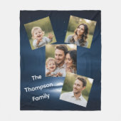 Modern Multi-Photo Family Name Custom Fleece Deken (Voorkant)
