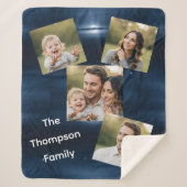 Modern Multi-Photo Family Name Custom Sherpa Deken (Voorkant)