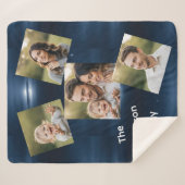 Modern Multi-Photo Family Name Custom Sherpa Deken (Voorkant (horizontaal))