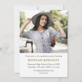 Modern Multi Photo Girl Graduation Invitation Kaart (Voorkant)
