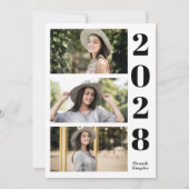Modern Multi Photo Girl Graduation Invitation Kaart (Achterkant)