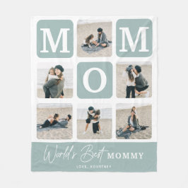 Modern Multi Photo Grid Cute MOM Gift  Fleece Deken