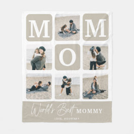 Modern Multi Photo Grid Cute MOM Gift  Fleece Deken