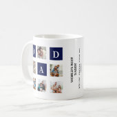 Modern multi-photo grid for dad Blue Koffiemok (Voorkant links)