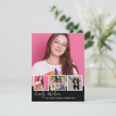Modern Multi Photo Senior Graduation Announcement Informatiekaartje (Staand voorkant)