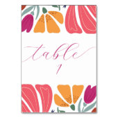 Modern Multicolor Floral Wedding Script Kaart (Voorkant)