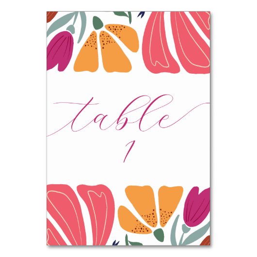 Modern Multicolor Floral Wedding Script Kaart (Voorkant)
