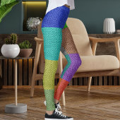 Modern Multicolor Knitting Wool Textured Pattern Leggings