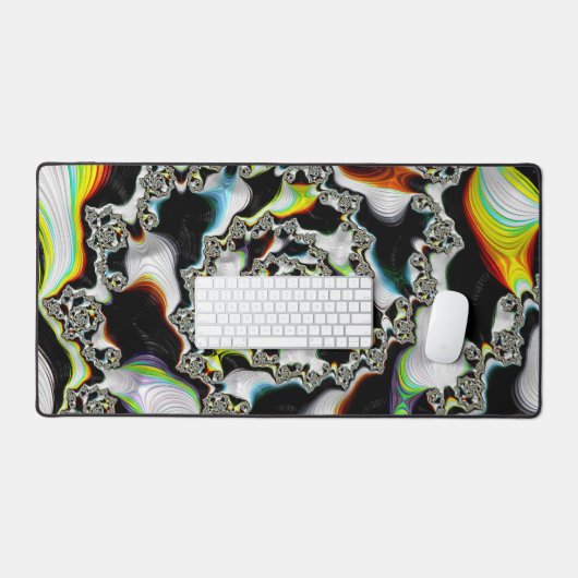 Modern Multicolor Psychedelic Spiral Fractal Bureaumat (Keyboard & Muis)
