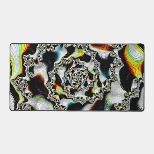 Modern Multicolor Psychedelic Spiral Fractal Bureaumat (Voorkant)