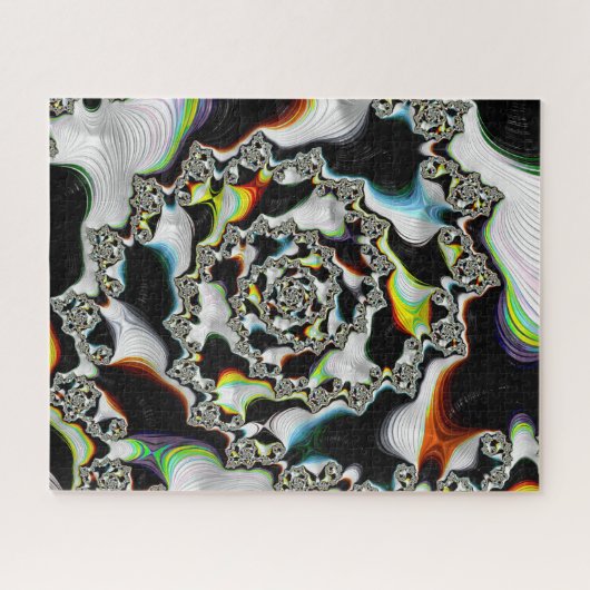 Modern Multicolor Psychedelic Spiral Fractal Legpuzzel (Horizontaal)