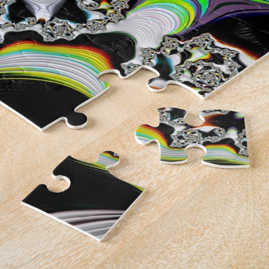 Modern Multicolor Psychedelic Spiral Fractal Legpuzzel (Zijkant)