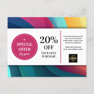 Modern Multicolor Swirls Coupon Korting Briefkaart