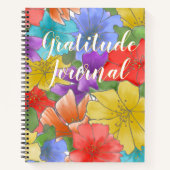 Modern Multicolor Waterverf Floral Gratitude Notitieboek (Voorkant)