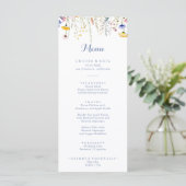 Modern Multicolor Wildflower Diner Menu (Staand voorkant)