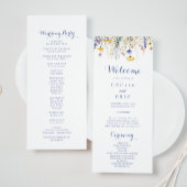 Modern Multicolor Wildflower Wedding Programma Programmakaart