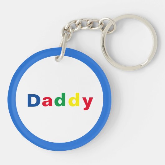 Modern Multicolored papa Sleutelhanger (Achterkant)