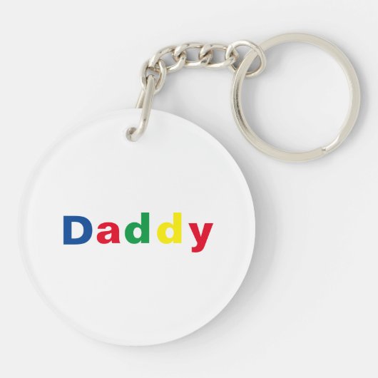 Modern Multicolored papa Sleutelhanger (Achterkant)