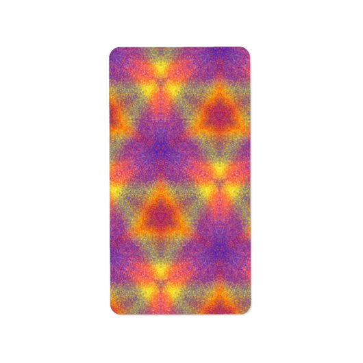 Modern multicolored patroon etiket (Voorkant)