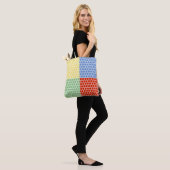 Modern Multicolored Squares Tote Bag (Op model)